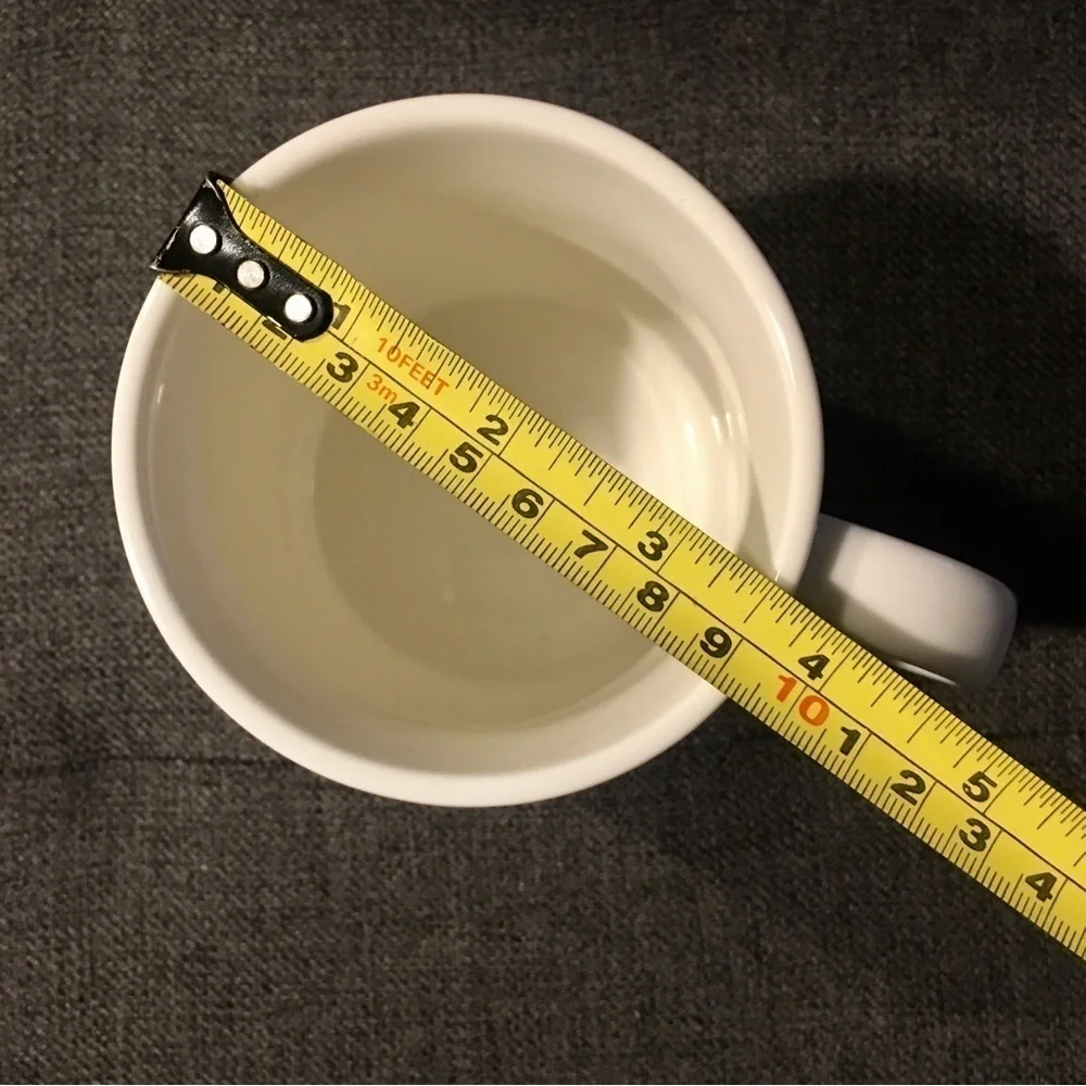 “T” Initial Coffee Mug, White, Black, 15 oz